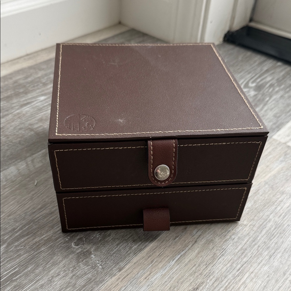Elegant Brown Leather Accessory Box